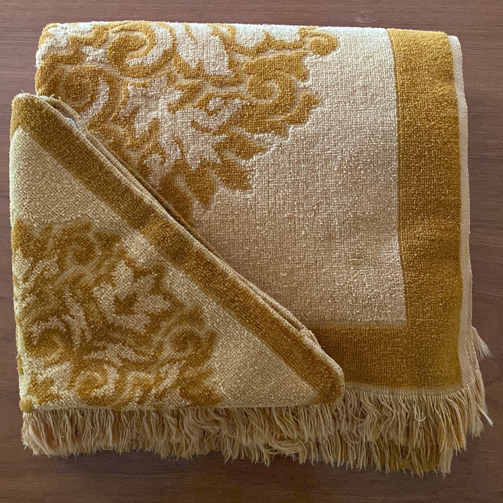 Fieldcrest Vintage Golden Set 2 Bath Towel 2 Wash Cloth 100% Cotton Made In USA